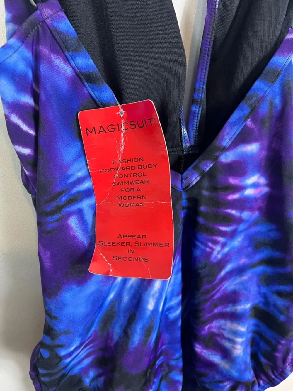 MagicSuit Katrina Purple Blue Tie Dye one Piece Swimsuit Tummy Control 12 NWT